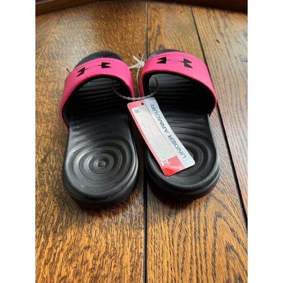 Under Armour Slides Youth Size 5Y Pink and Black Slides/Sandals New With Tags - Picture 4 of 6